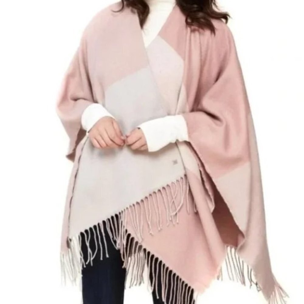 Soia and Kyo Color Block Blanket Scarf with Fringe